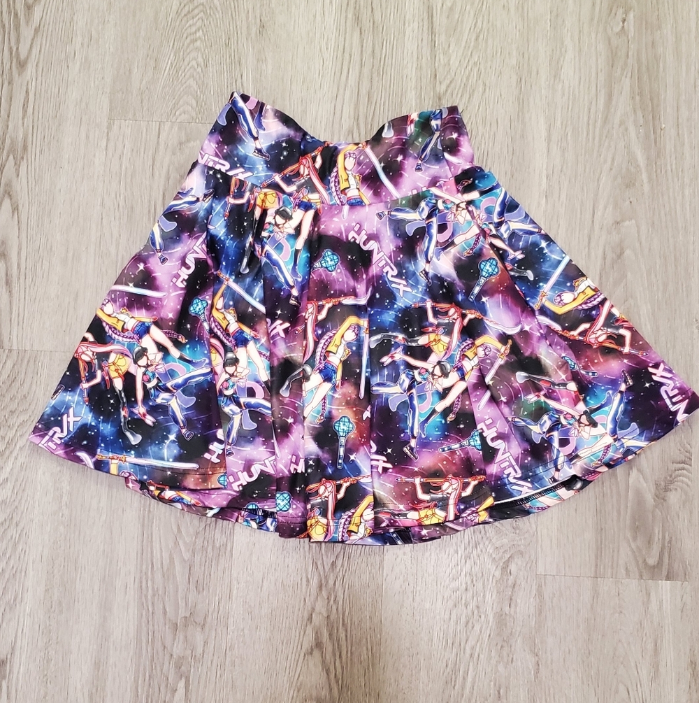 Kpop Demon Hunters Colorful Graphic Skirt With Pockets